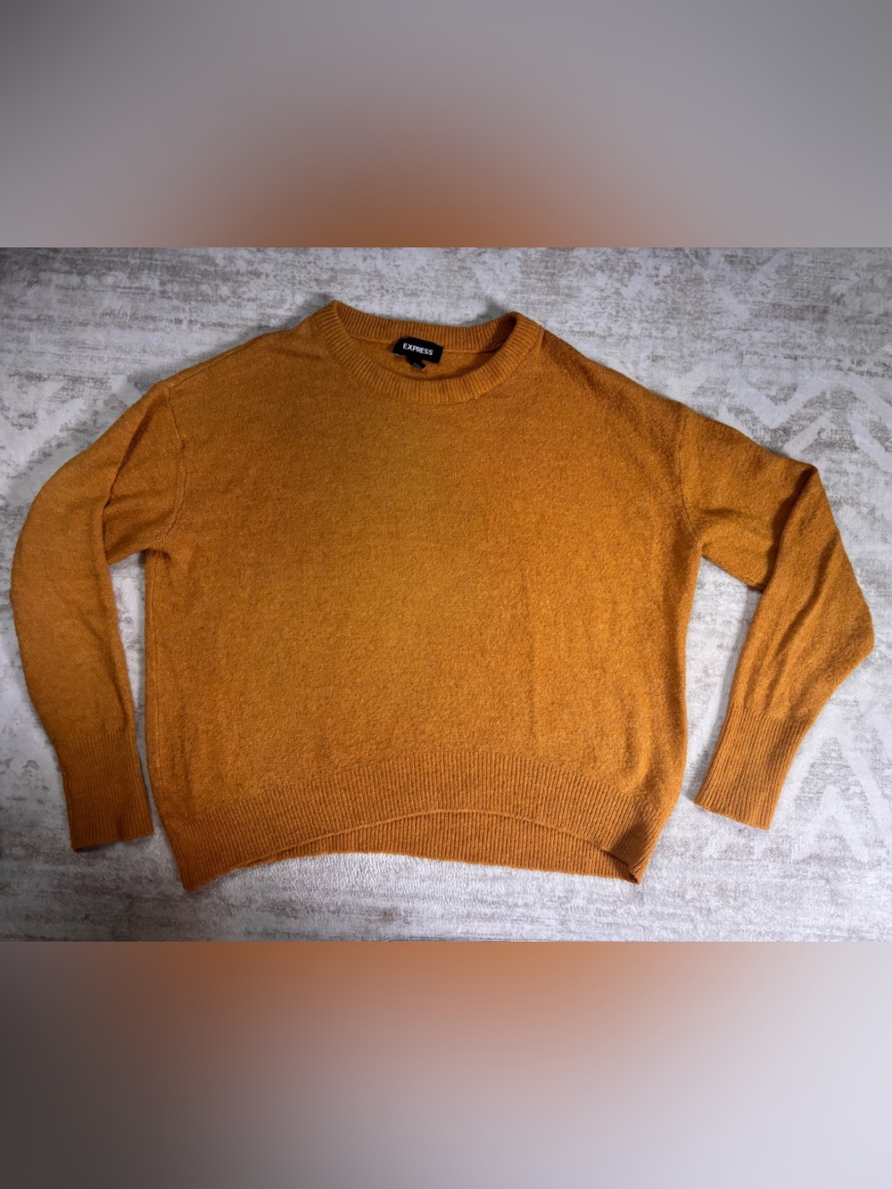 Express Woman’s Crewneck Sweater in Mustard Yellow